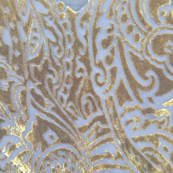 Vintage 80's Kay Unger Dress Formal Crushed Velvet Scroll Burnout Maxi Green 6 - Picture 4 of 10